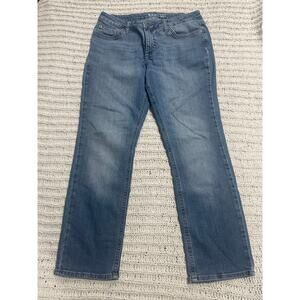 Lee Regular Fit Straight Leg Mid Rise Jeans Womens Size 6P Stretch 1CMSEW5 Blue